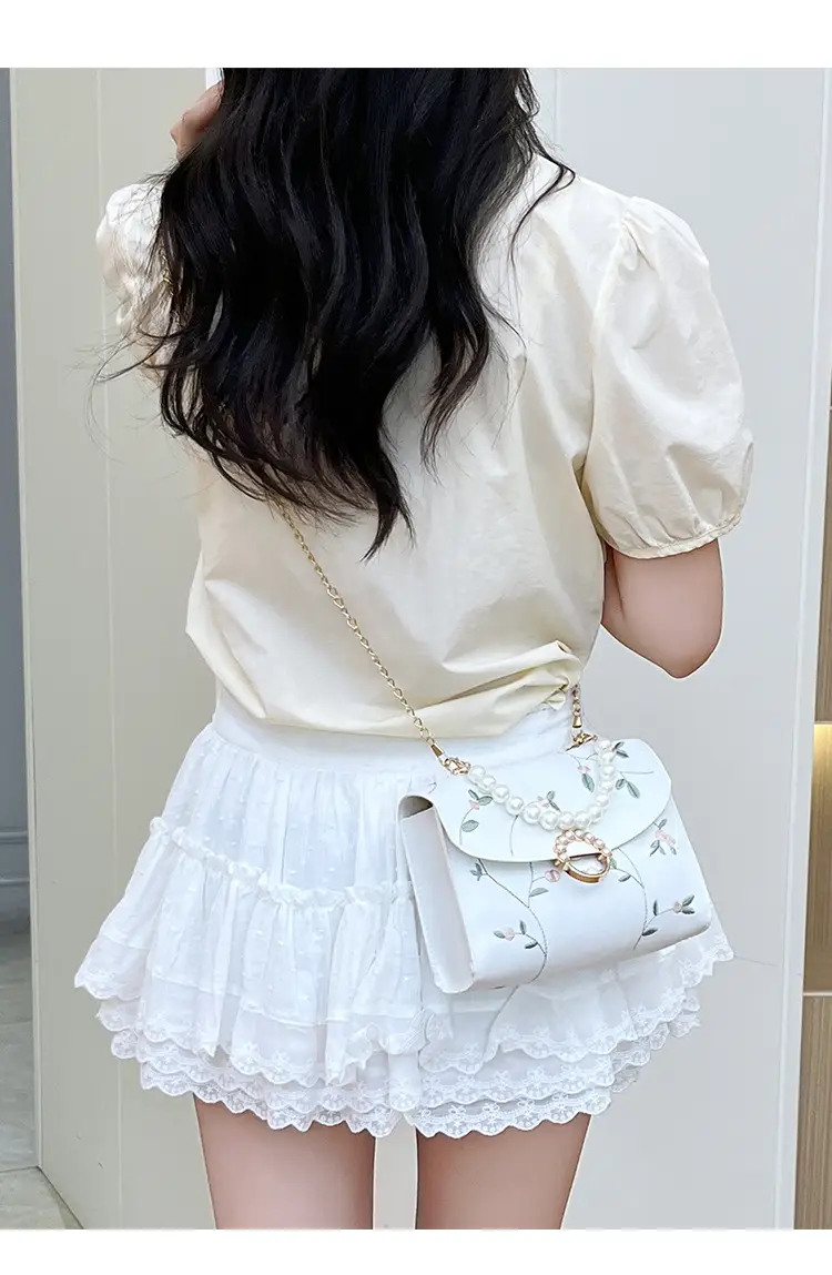 Yellow Pearl Chain Handbag for Women — feature 11