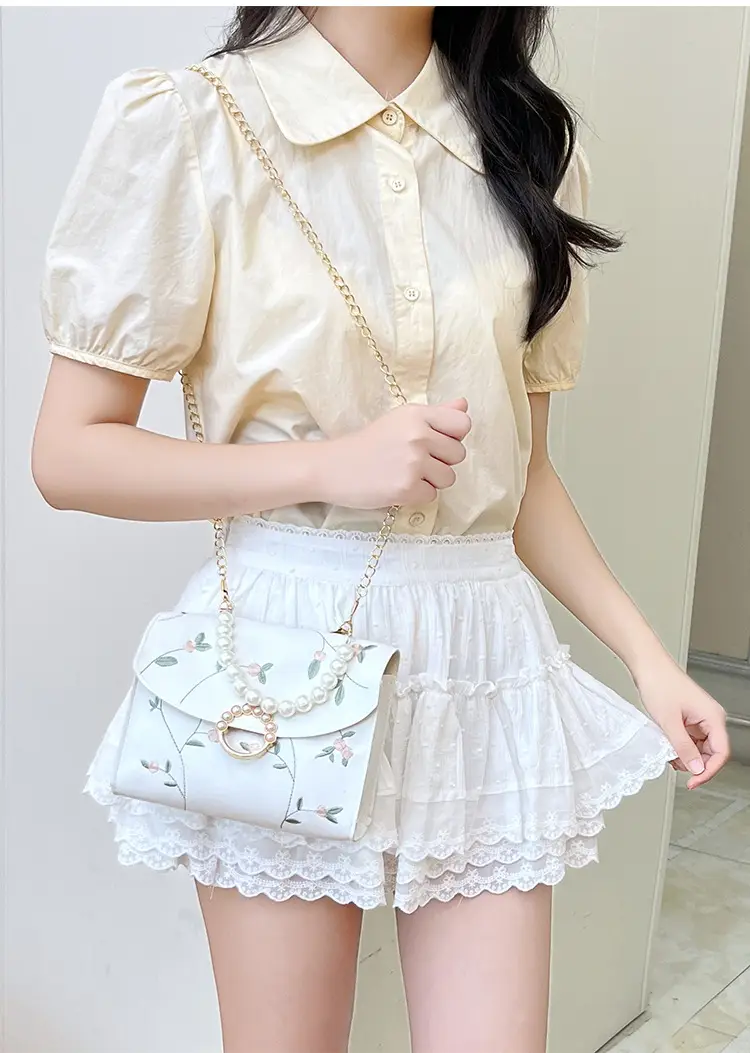 Yellow Pearl Chain Handbag for Women — feature 12