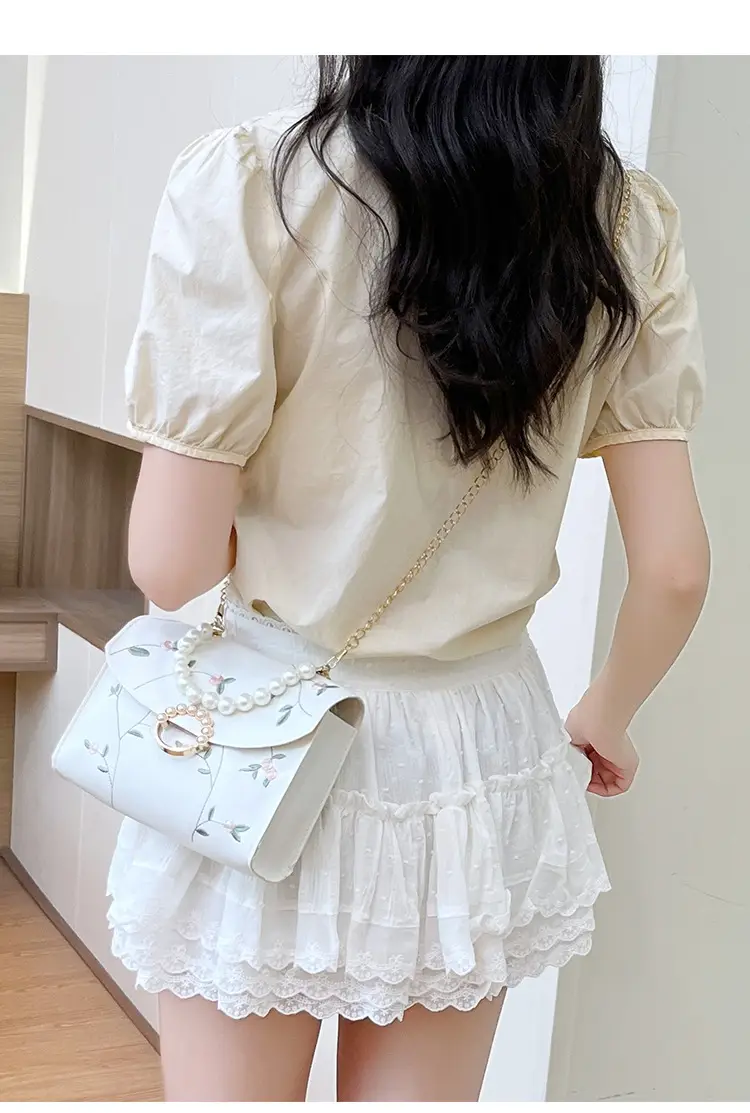Yellow Pearl Chain Handbag for Women — feature 13