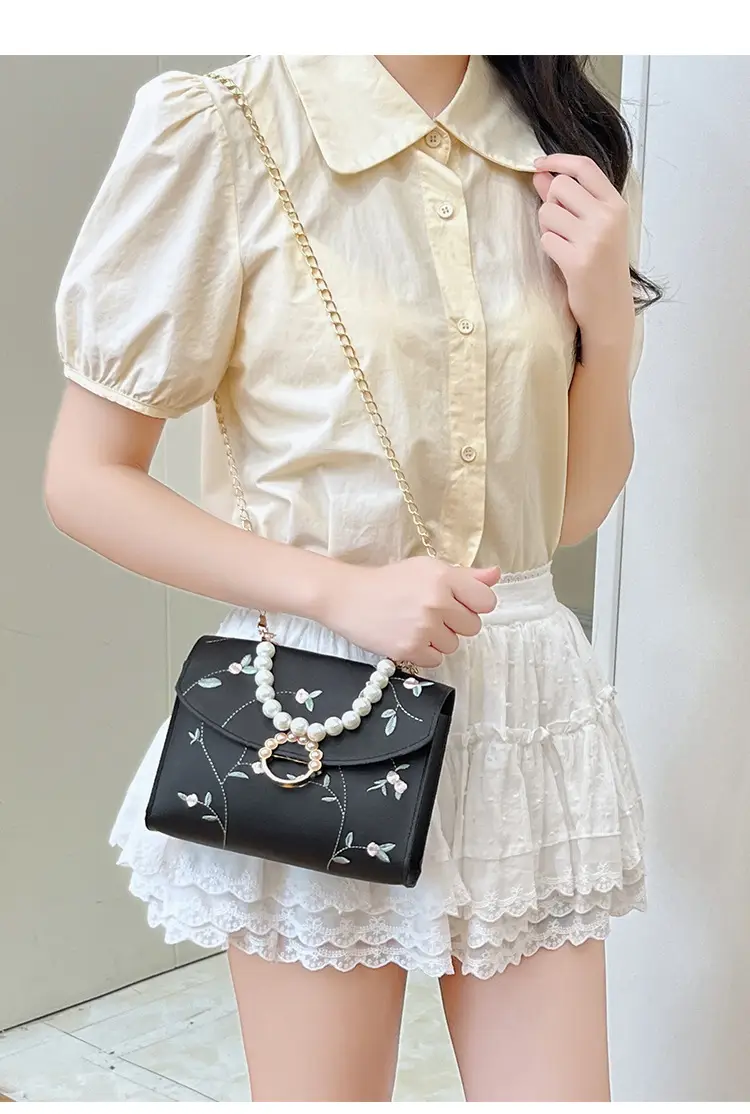 Yellow Pearl Chain Handbag for Women — feature 15