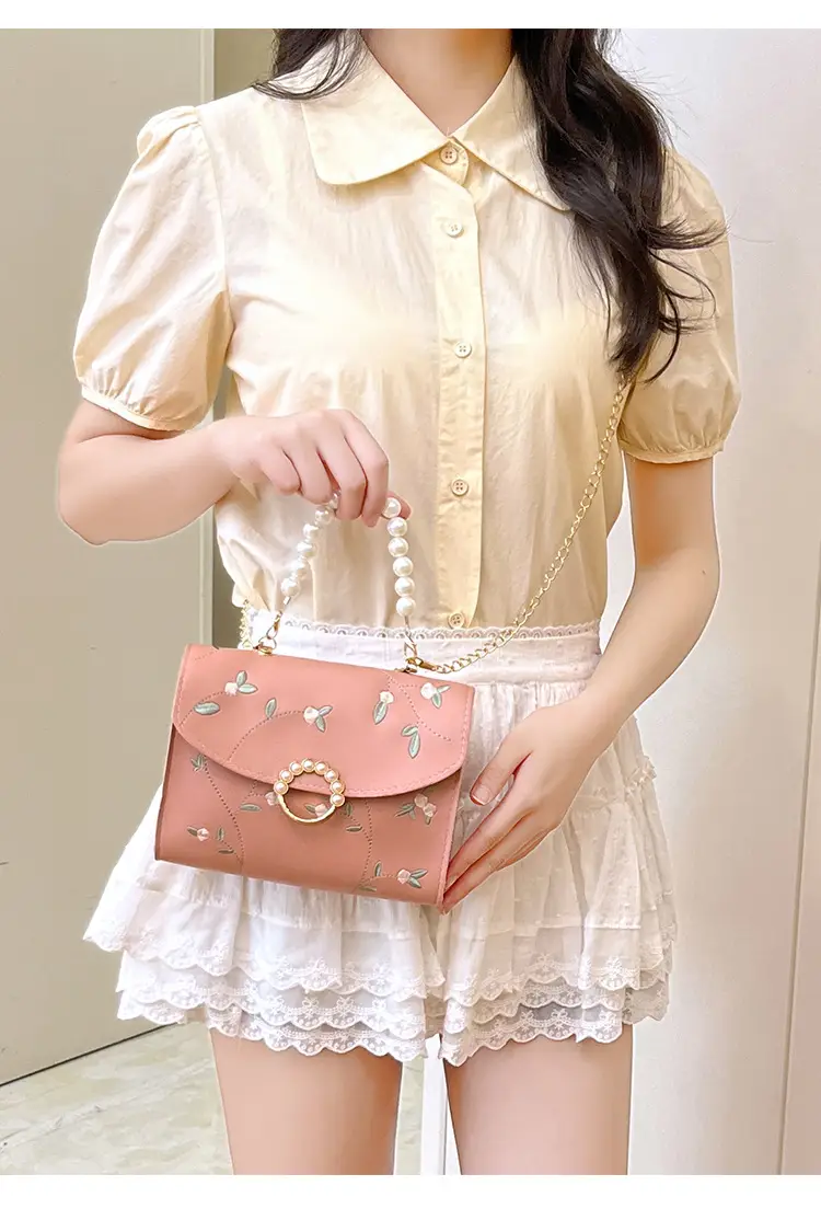 Yellow Pearl Chain Handbag for Women — feature 16