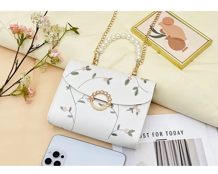 Yellow Pearl Chain Handbag for Women — feature 26