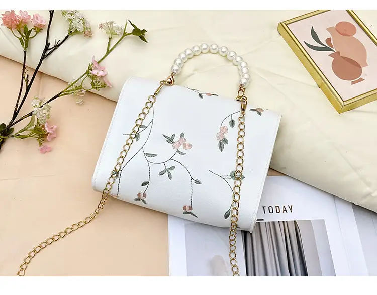 Yellow Pearl Chain Handbag for Women — feature 28