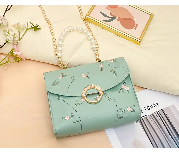 Yellow Pearl Chain Handbag for Women — feature 32