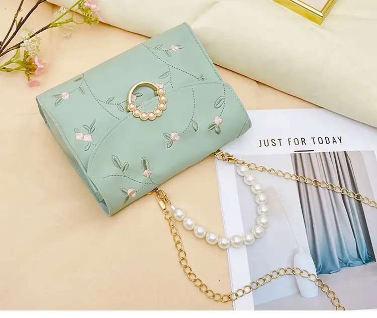 Yellow Pearl Chain Handbag for Women — feature 33