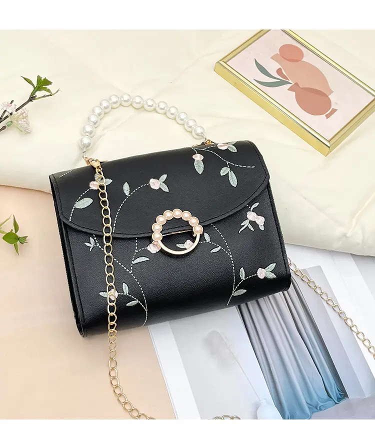 Yellow Pearl Chain Handbag for Women — feature 36