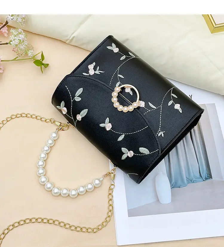 Yellow Pearl Chain Handbag for Women — feature 37