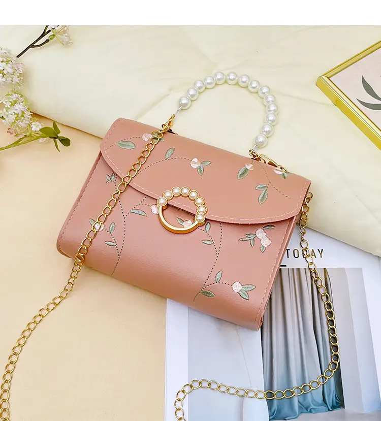 Yellow Pearl Chain Handbag for Women — feature 38