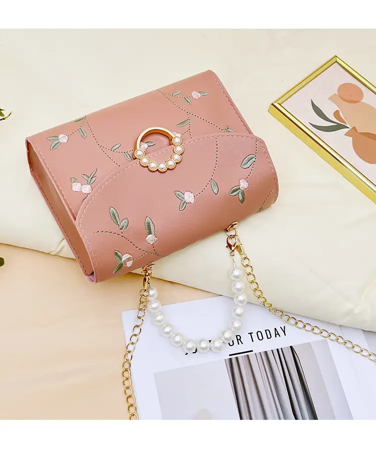 Yellow Pearl Chain Handbag for Women — feature 39