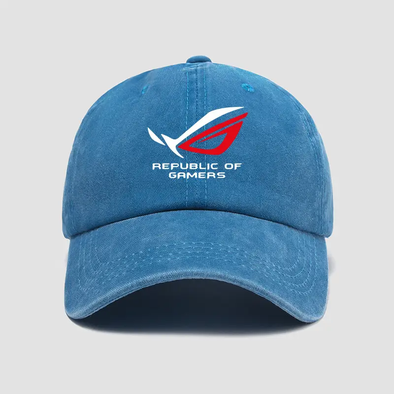 Gamer Nation Logo Cap for Men Women Washed Duck Tongue Large Bristle