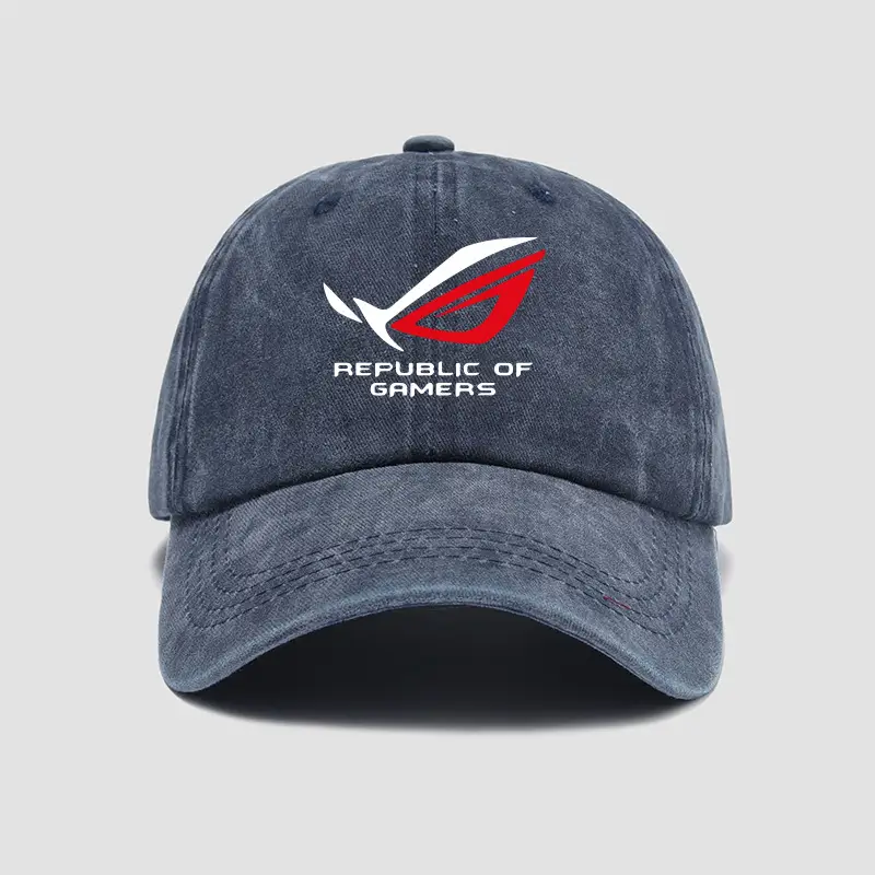 Gamer Nation Logo Cap for Men Women Washed Duck Tongue Large Bristle