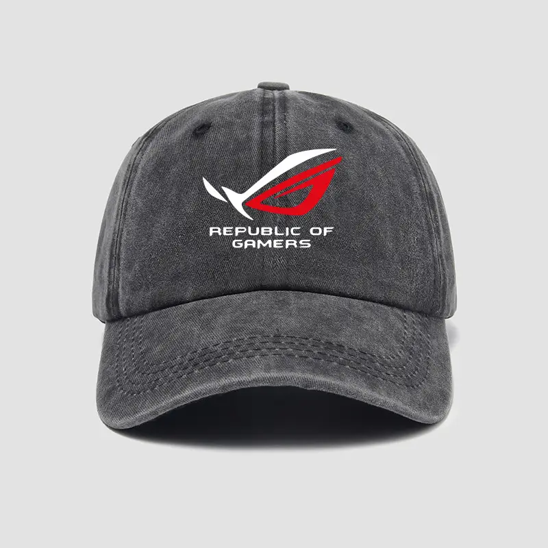 Gamer Nation Logo Cap for Men Women Washed Duck Tongue Large Bristle
