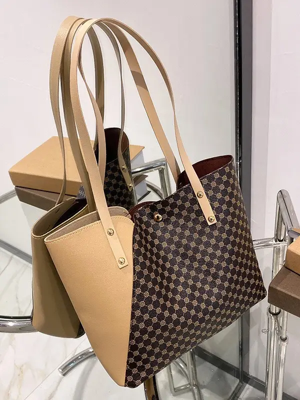 2025 Large Capacity Women's Black White Tote Bag - Image 9