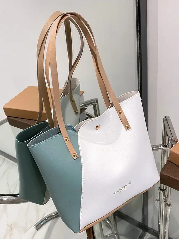 2025 Large Capacity Women's Black White Tote Bag - Image 10