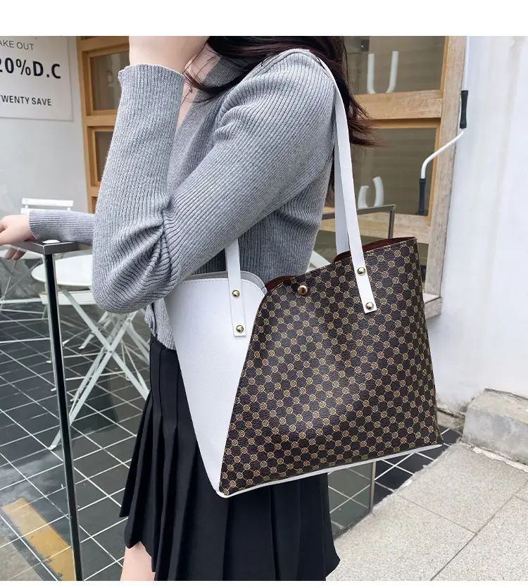2025 Large Capacity Women's Black White Tote Bag — feature 16
