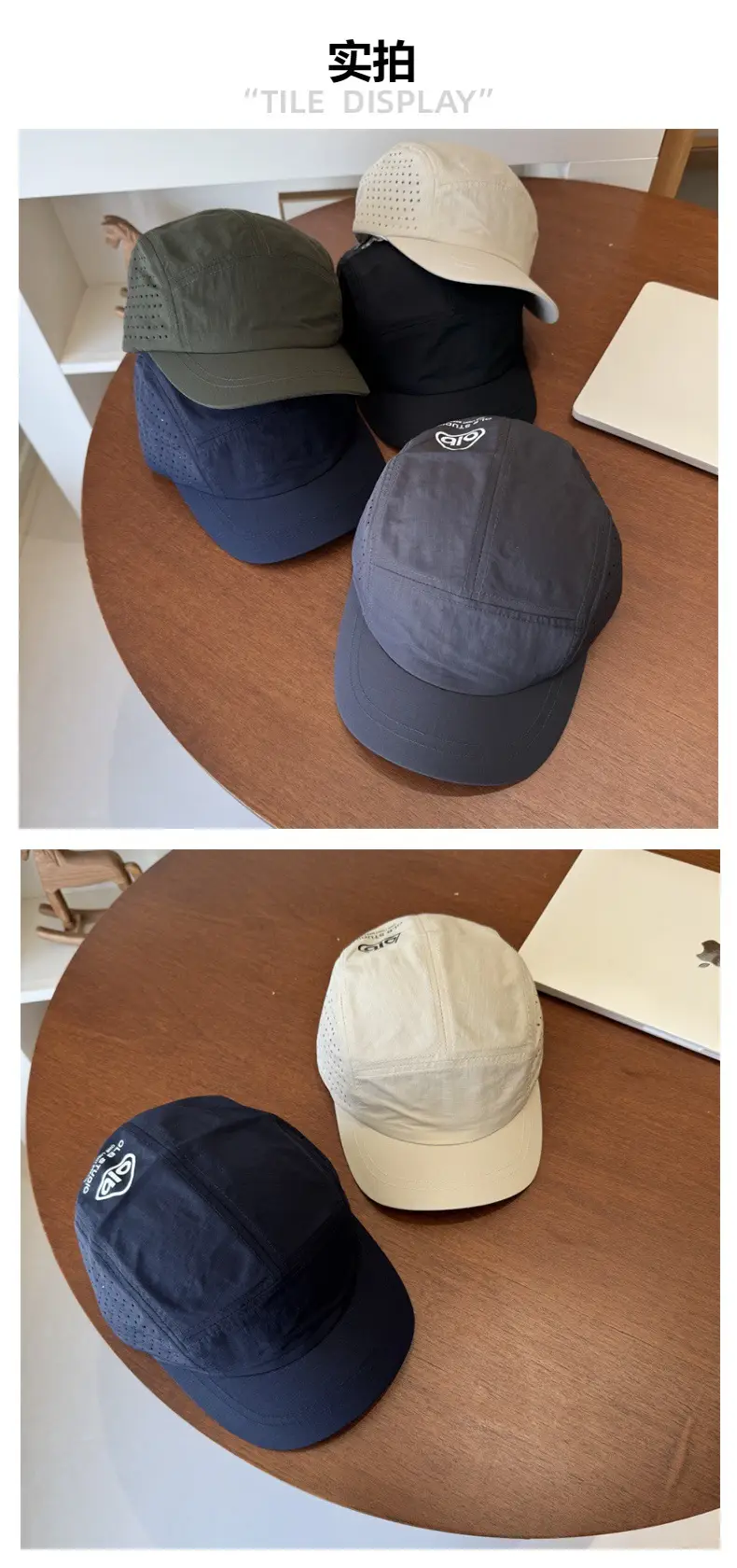 Men's Blue Duckbill Cap with Brand Logo — feature 2