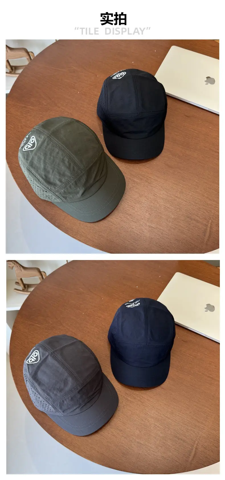 Men's Blue Duckbill Cap with Brand Logo — feature 3