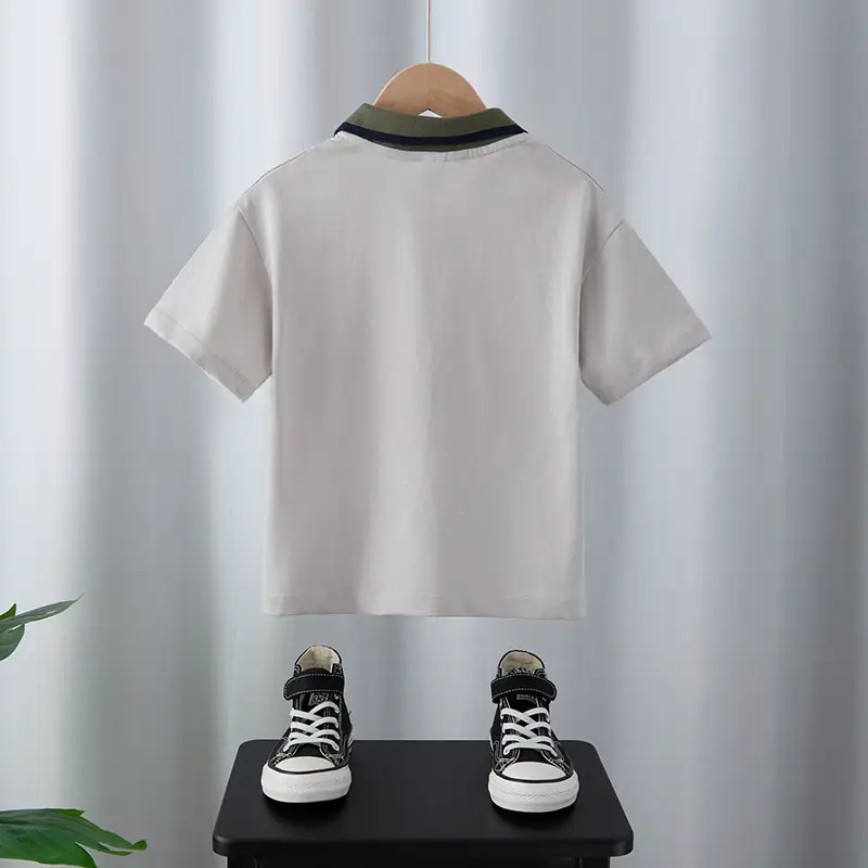 Boys Pure Cotton Street Style Polo Shirt 2025 Summer - Image 2