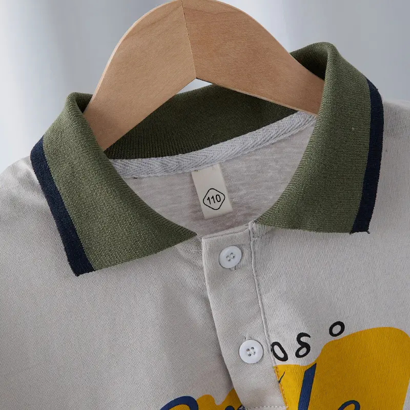 Boys Pure Cotton Street Style Polo Shirt 2025 Summer - Image 3