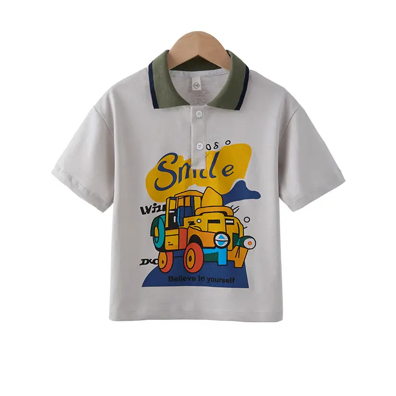 Boys Pure Cotton Street Style Polo Shirt 2025 Summer - Image 5