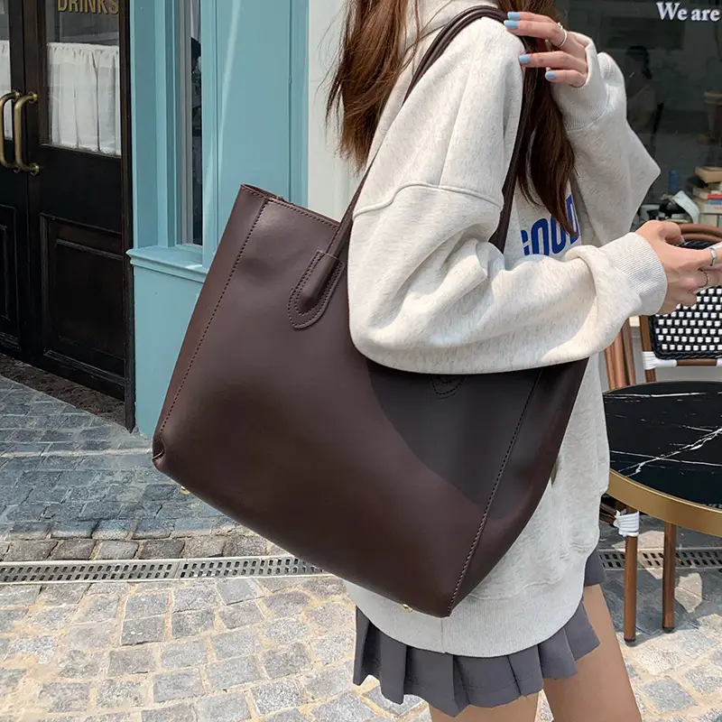 2026 Brown Textured Tote Bag for Women Large Capacity — feature 11