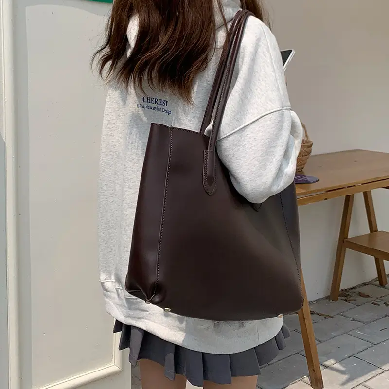 2026 Brown Textured Tote Bag for Women Large Capacity — feature 9