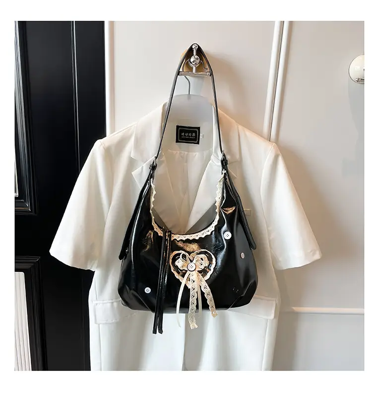 Women's Cream Crossbody Bag with Lace Trim — feature 18