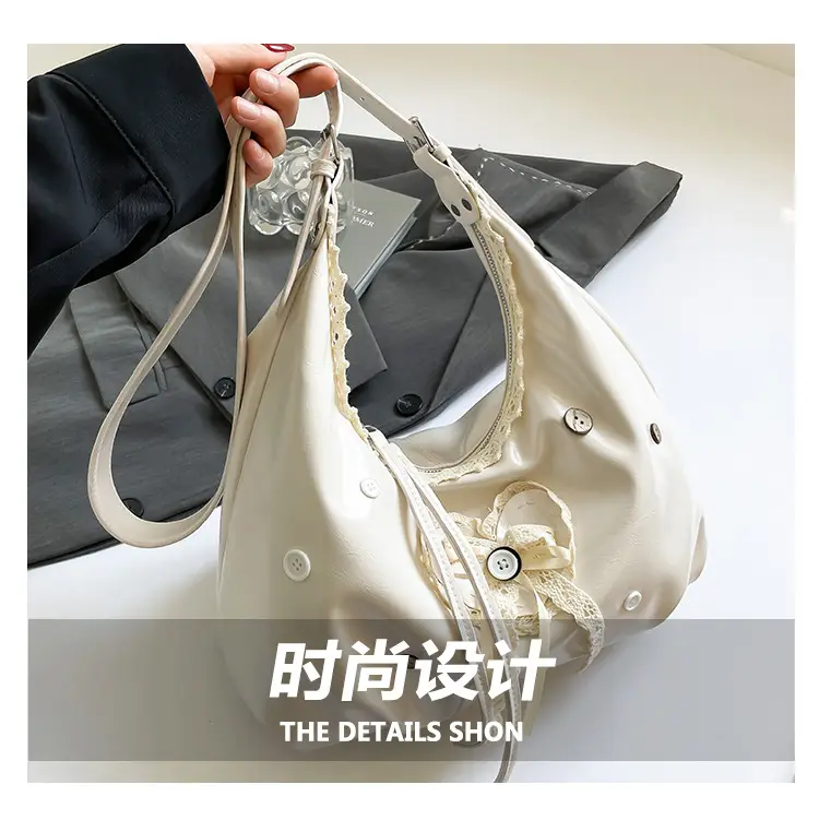 Women's Cream Crossbody Bag with Lace Trim — feature 3