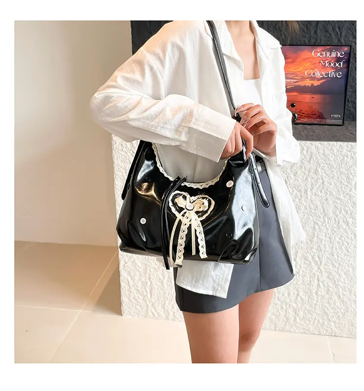 Women's Cream Crossbody Bag with Lace Trim — feature 9