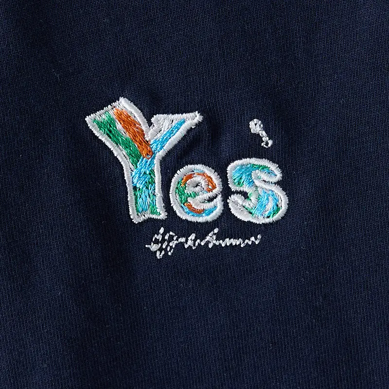 Boys 2025 Yes Embroidered Polo Shirt Navy - Image 4