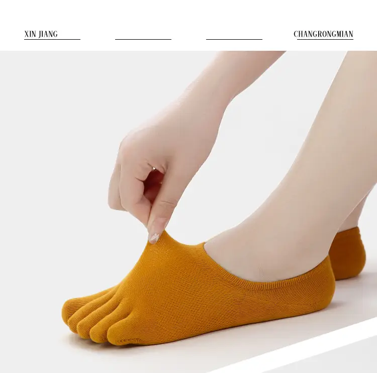 Thin Cotton Socks Five-Finger Socks Men's Short Socks Summer Mesh Breathable Split Toe Anti-Odor Sweat-Absorbent Spring Liaoyuan Socks Wholesale — feature 9