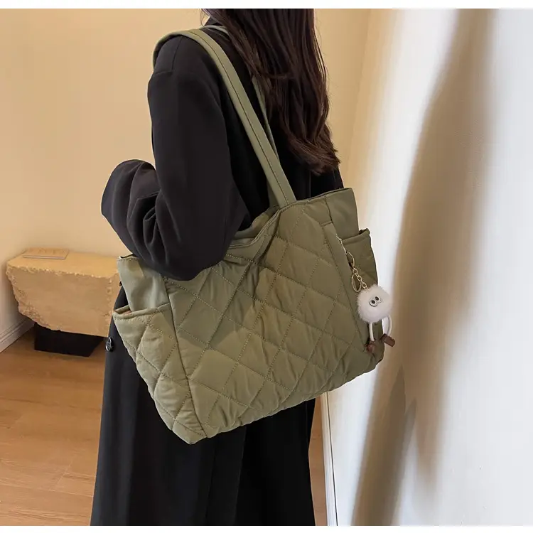 Women Quilted Shoulder Bag Olive Green 2023 New — feature 47