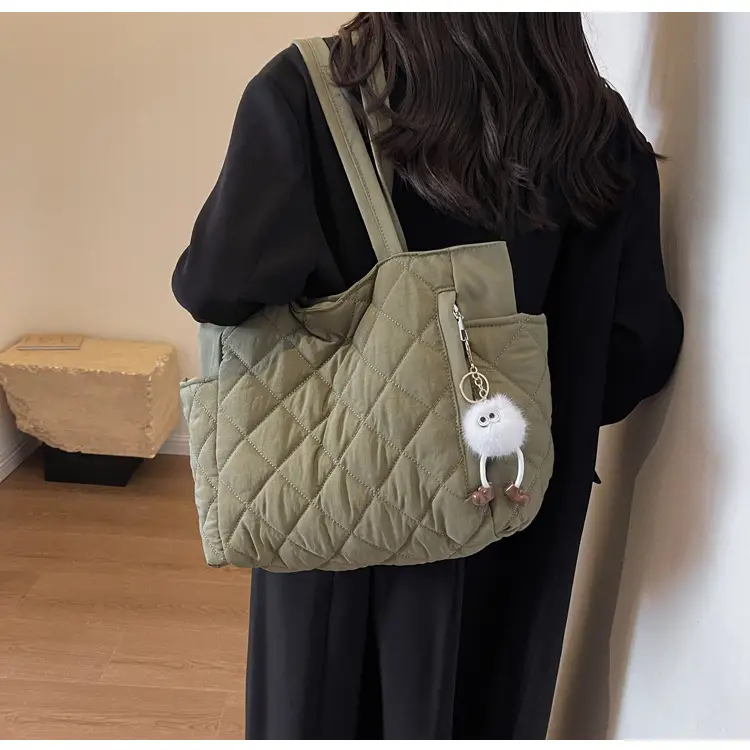 Women Quilted Shoulder Bag Olive Green 2023 New — feature 49