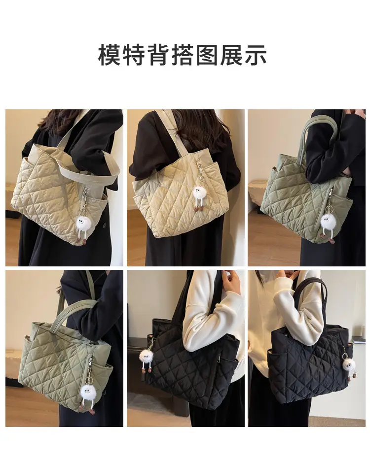 Women Quilted Shoulder Bag Olive Green 2023 New — feature 9