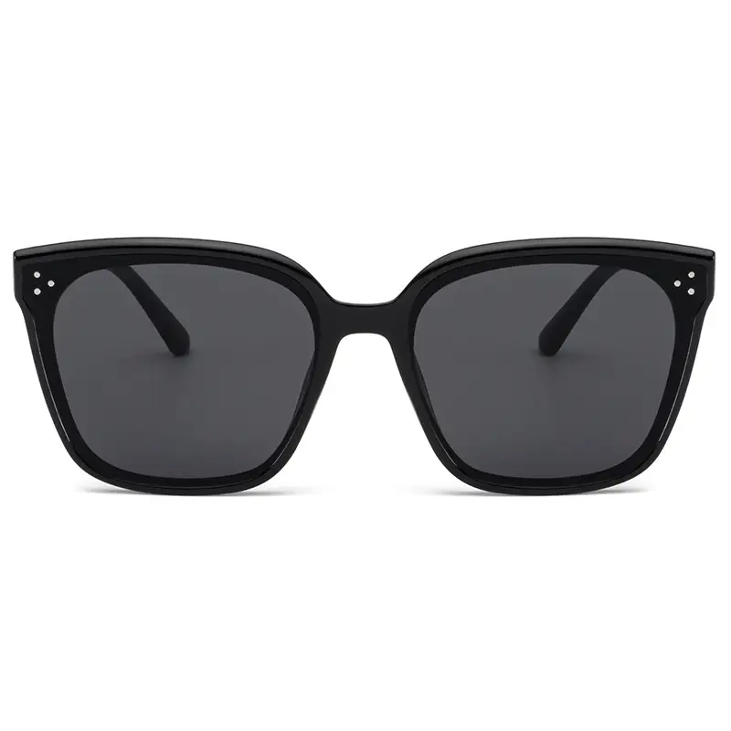 Black Retro Sunglasses Anti-UV Driving Large Face Slimming - Image 9