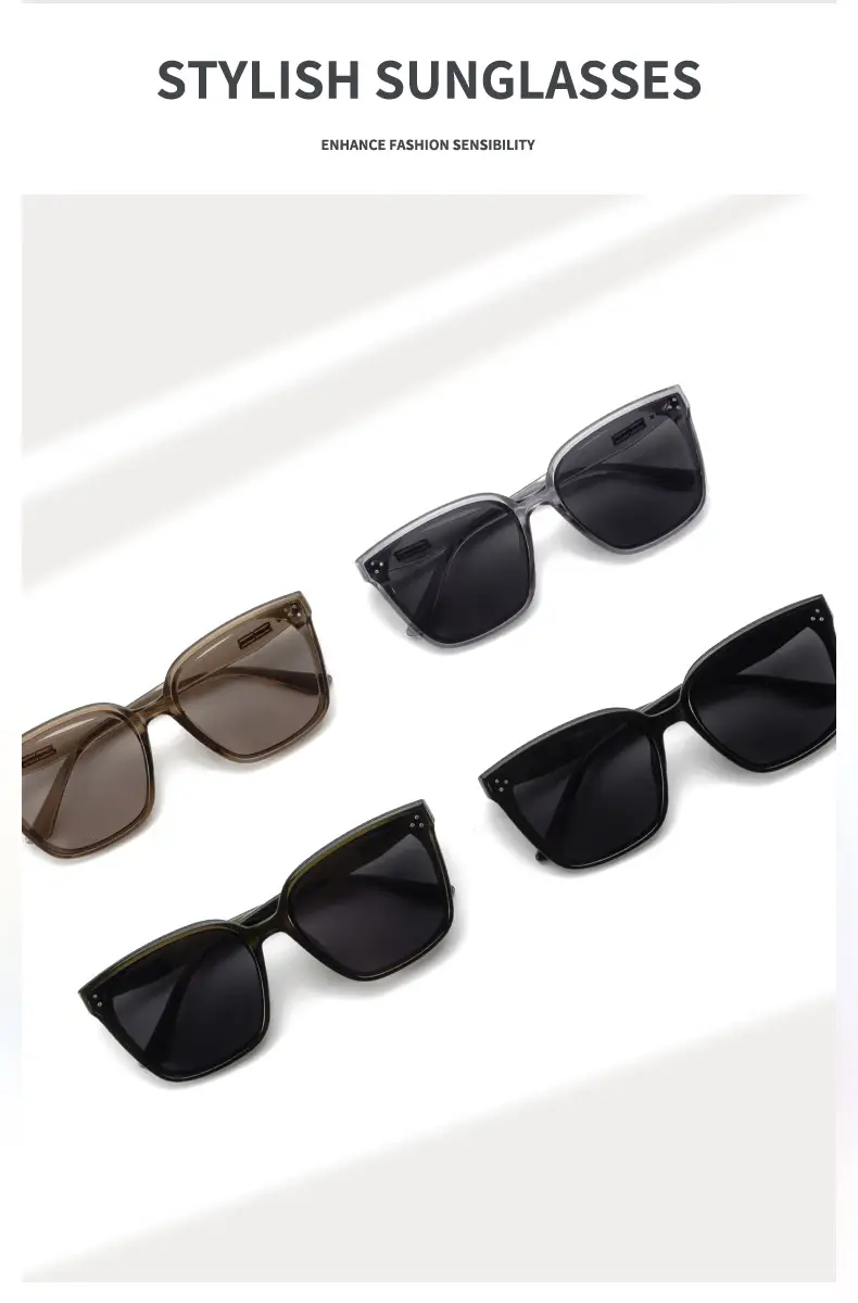 Black Retro Sunglasses Anti-UV Driving Large Face Slimming β feature 4