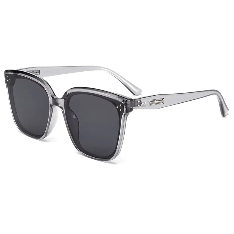 Black Retro Sunglasses Anti-UV Driving Large Face Slimming - Image 4