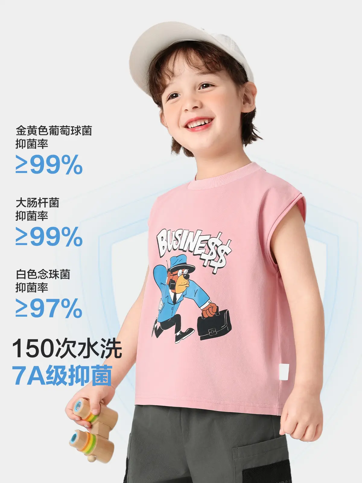 Right European Boys Sleeveless T-Shirt Pink 2025 - Image 7