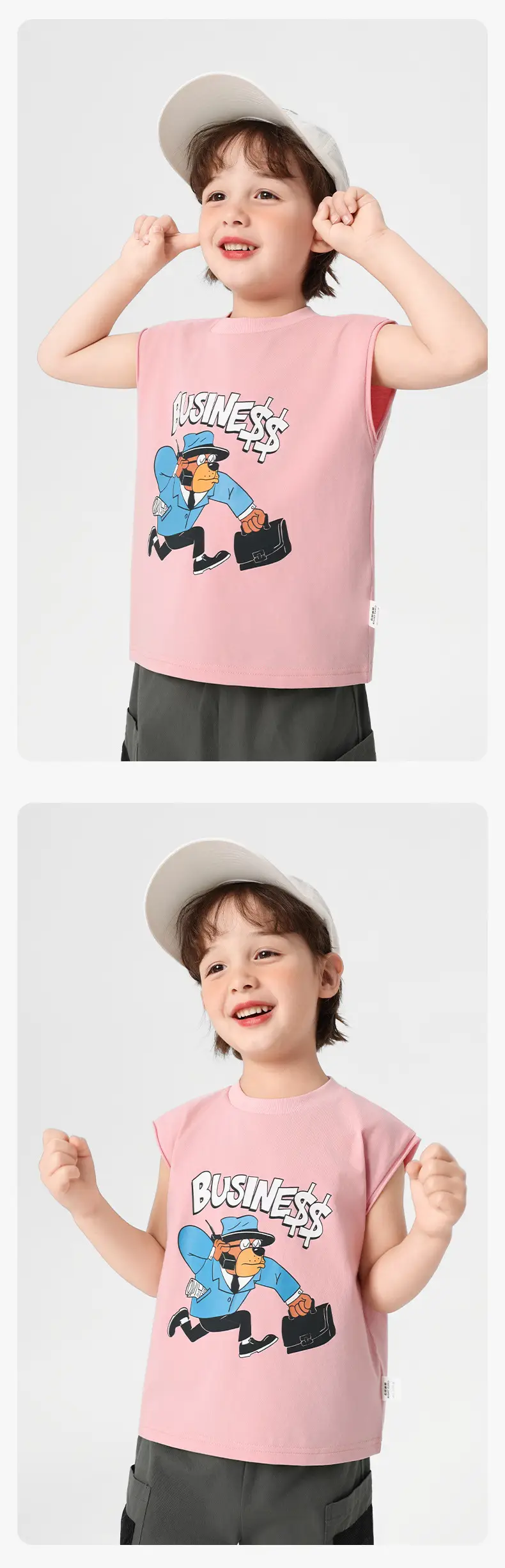 Right European Boys Sleeveless T-Shirt Pink 2025 — feature 11
