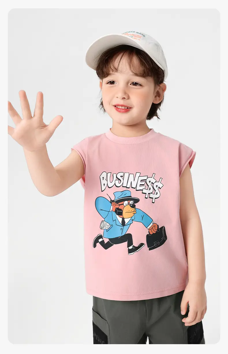 Right European Boys Sleeveless T-Shirt Pink 2025 — feature 12