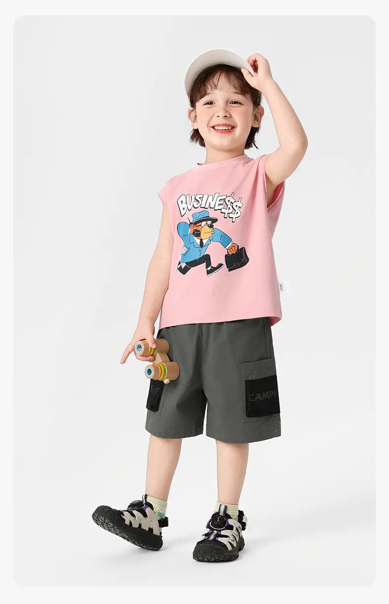 Right European Boys Sleeveless T-Shirt Pink 2025 — feature 13