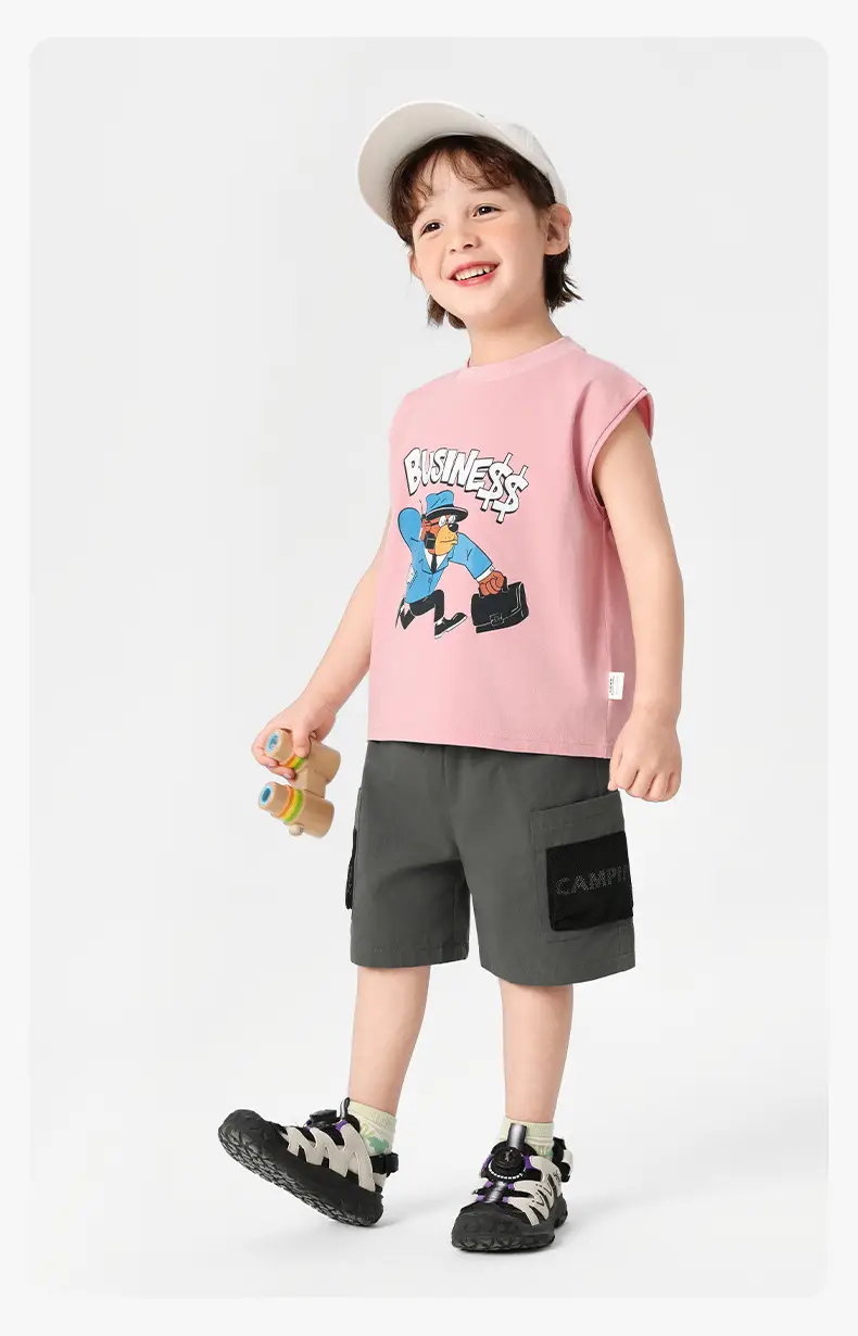 Right European Boys Sleeveless T-Shirt Pink 2025 — feature 14