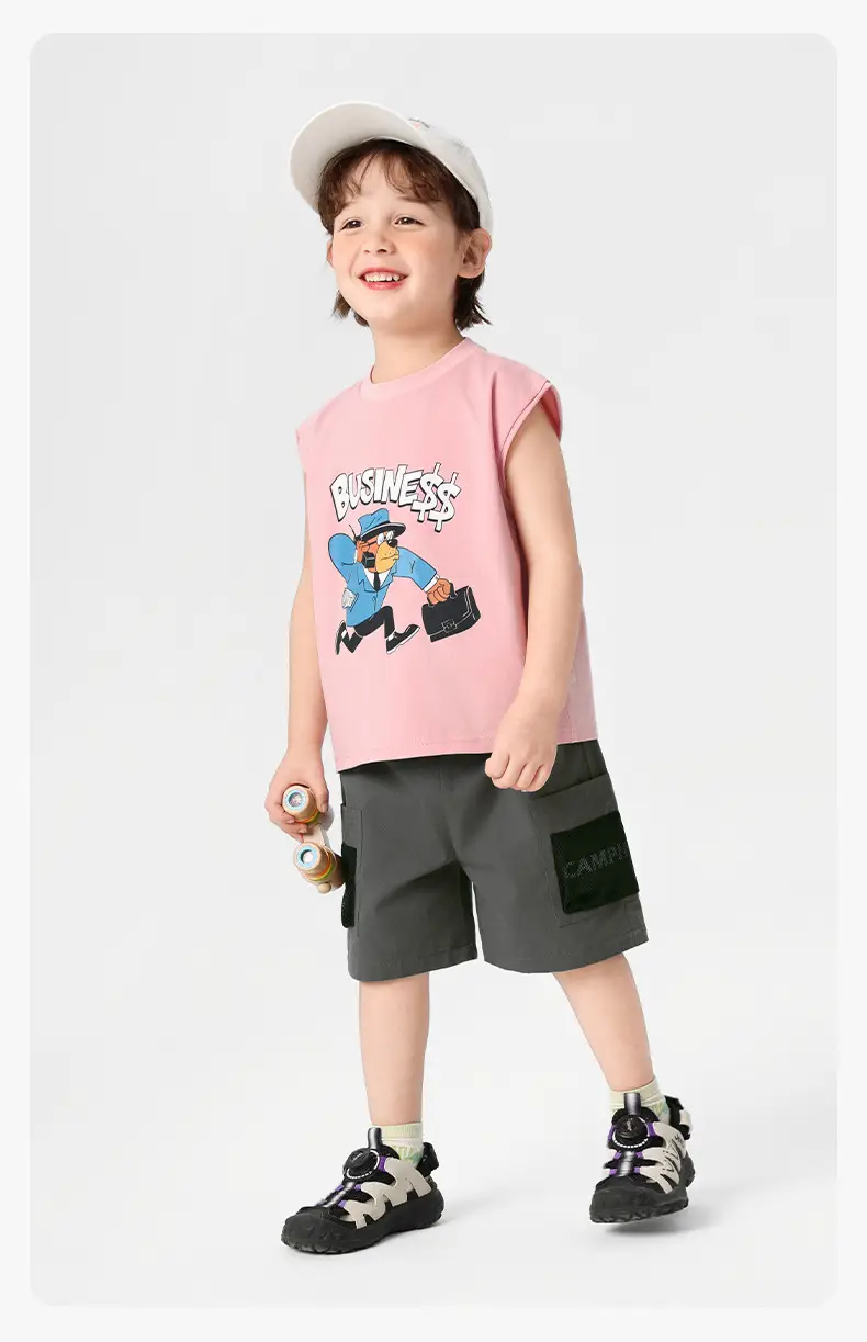 Right European Boys Sleeveless T-Shirt Pink 2025 — feature 15