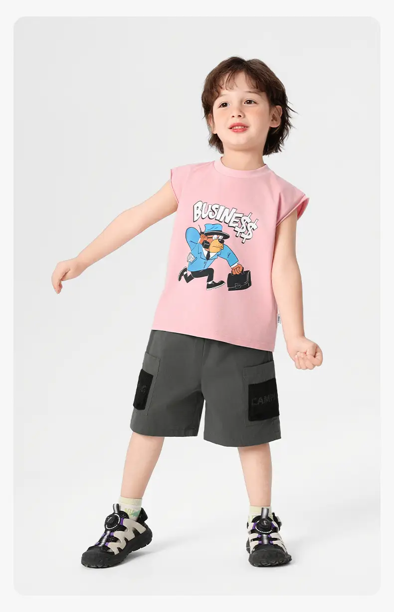 Right European Boys Sleeveless T-Shirt Pink 2025 — feature 16