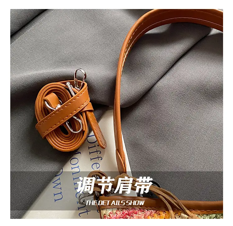 Color-Blocking Woven Shoulder Bag for Women 2025 — feature 7
