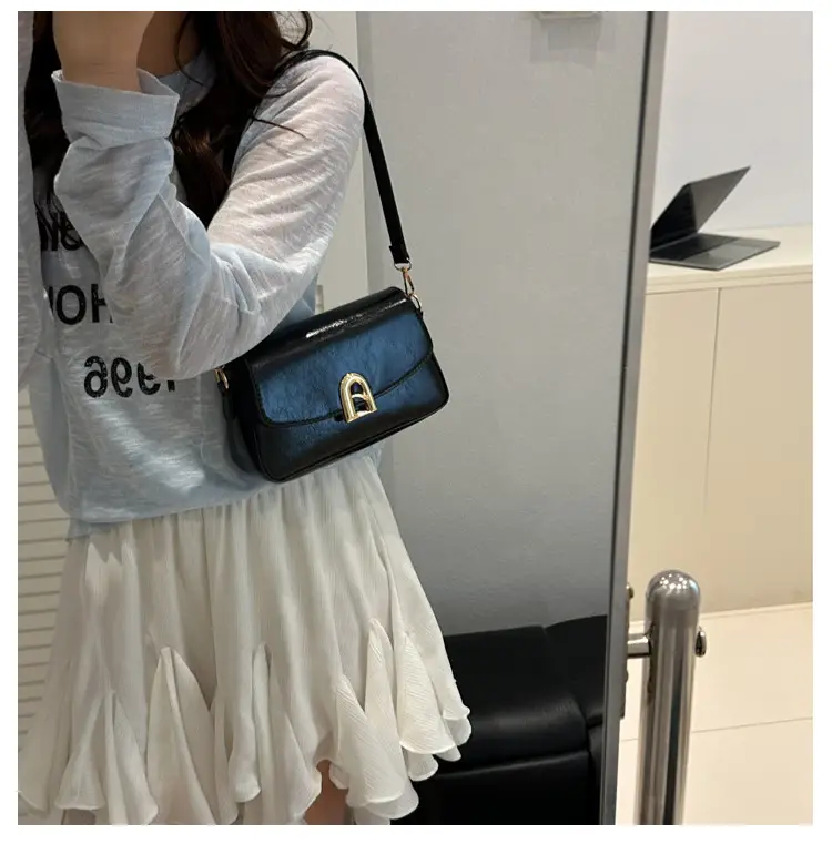 White Crossbody Bag with Gold Plated Clasp — feature 26