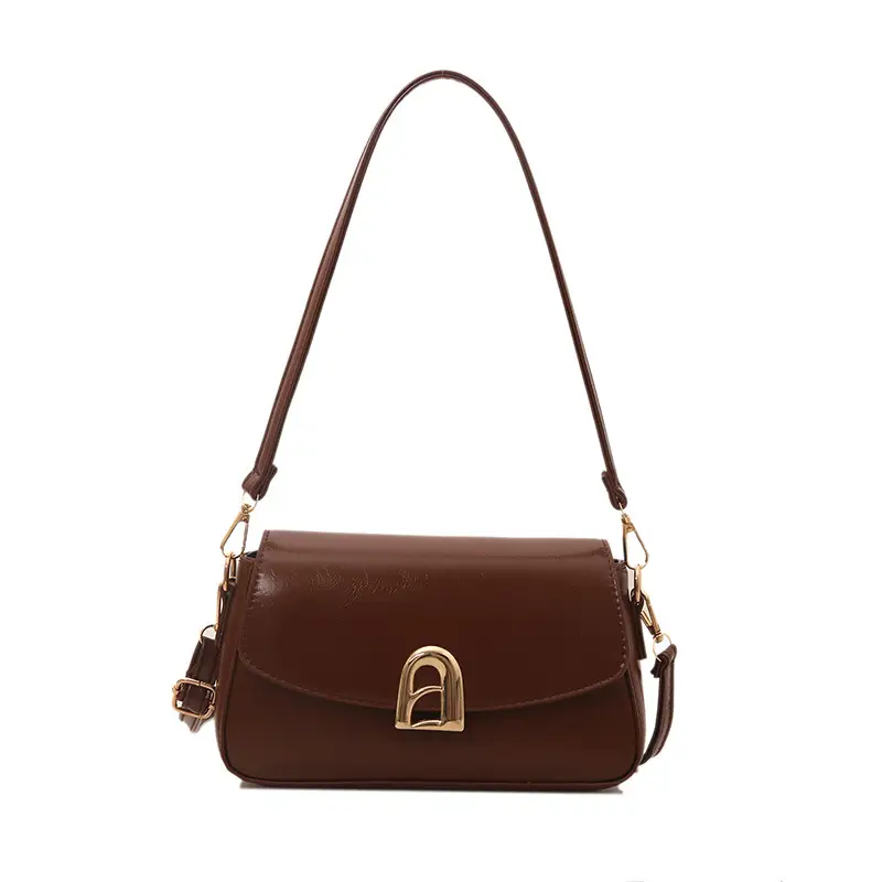 White Crossbody Bag with Gold Plated Clasp - Image 4