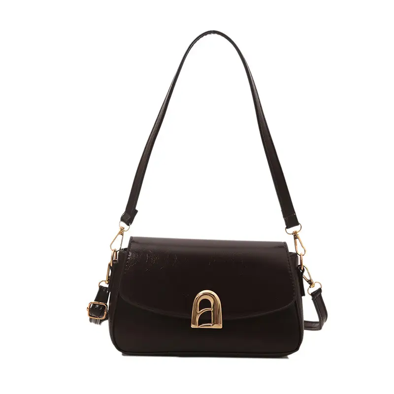 White Crossbody Bag with Gold Plated Clasp - Image 5