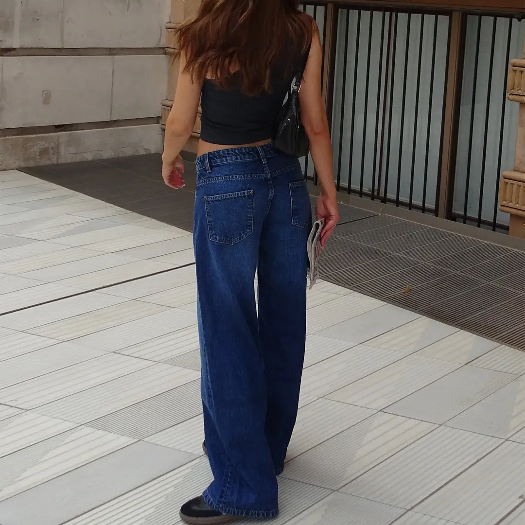 American Vintage High Waist Non-Elastic Washed Straight-Leg Jeans Women's Autumn New Street Wide Leg Denim Women's Pants — feature 10