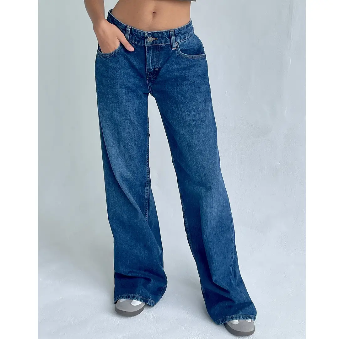 American Vintage High Waist Non-Elastic Washed Straight-Leg Jeans Women's Autumn New Street Wide Leg Denim Women's Pants — feature 11